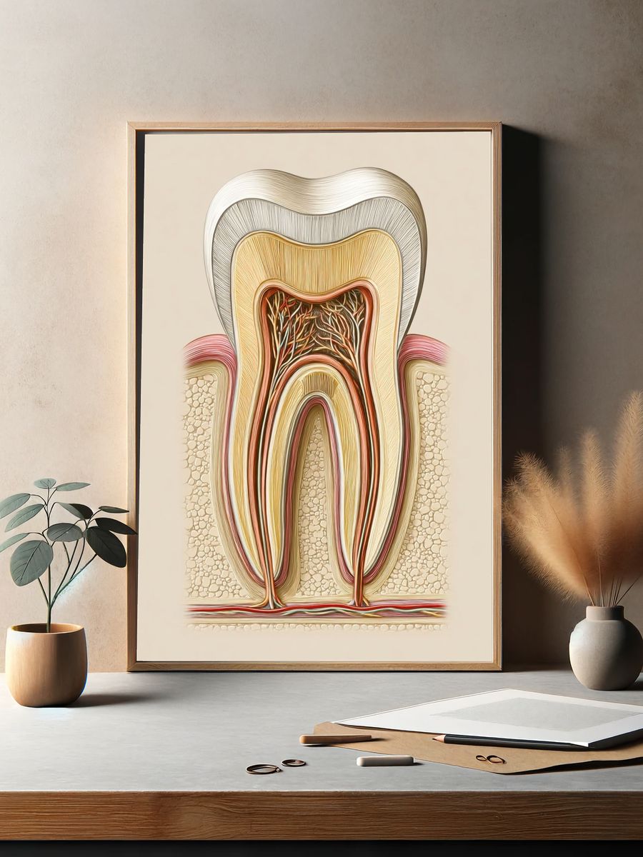 Tooth Anatomy Illustration Poster. — room view 2