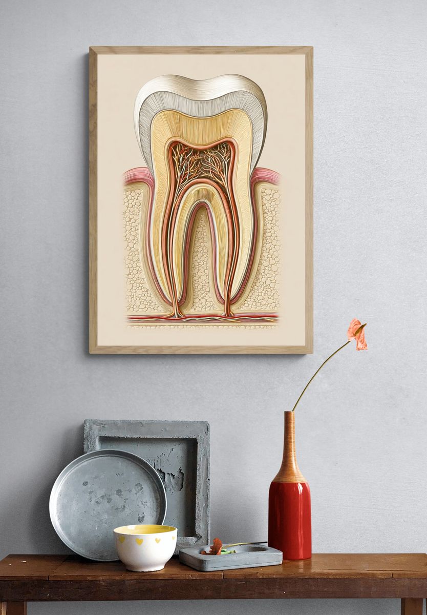 Tooth Anatomy Illustration Poster. — room view 3