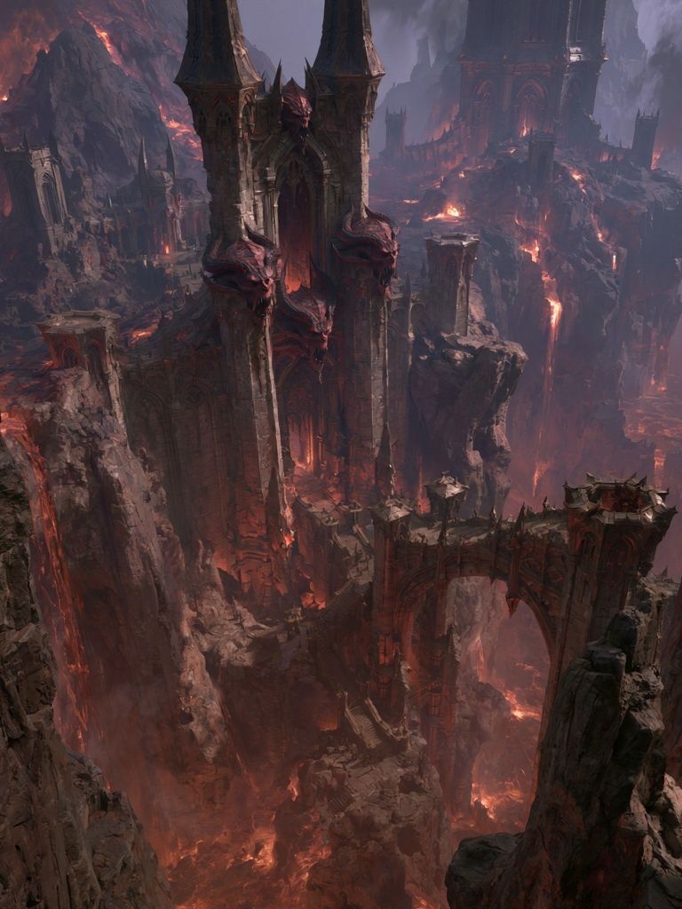 Infernal Citadel Fantasy Print. poster detail