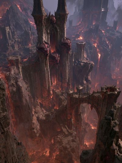 Infernal Citadel Fantasy Print. poster
