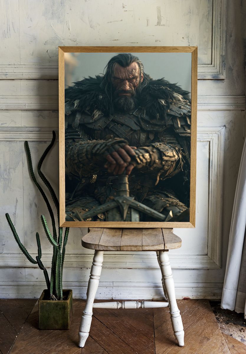 Warrior Portrait Fantasy Print. — room view 1