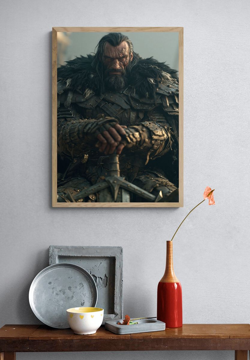 Warrior Portrait Fantasy Print. — room view 3