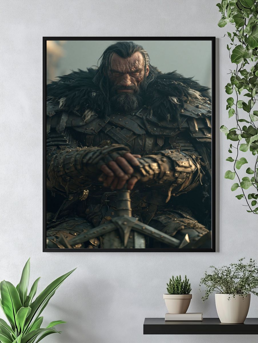 Warrior Portrait Fantasy Print. — room view 4