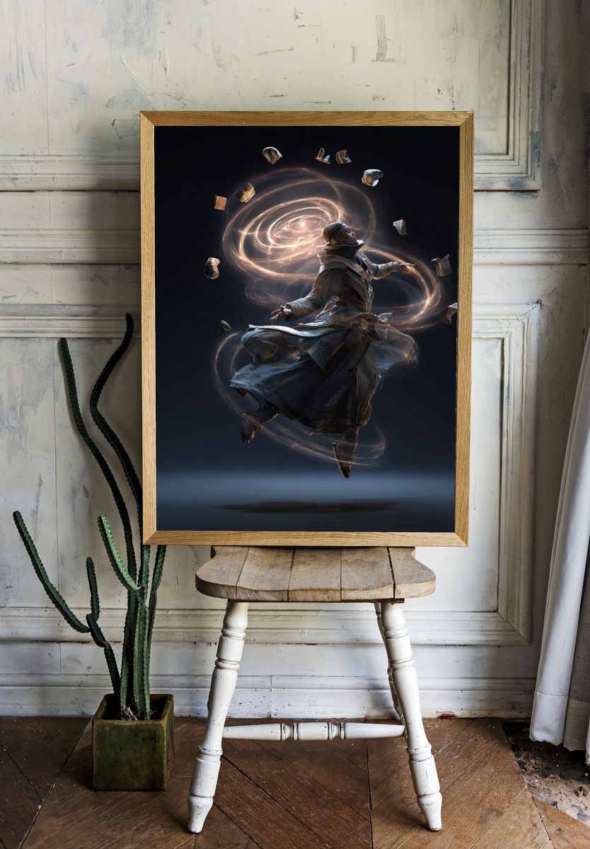 Mystic Sorcerer Digital-Art Poster. — room view 1