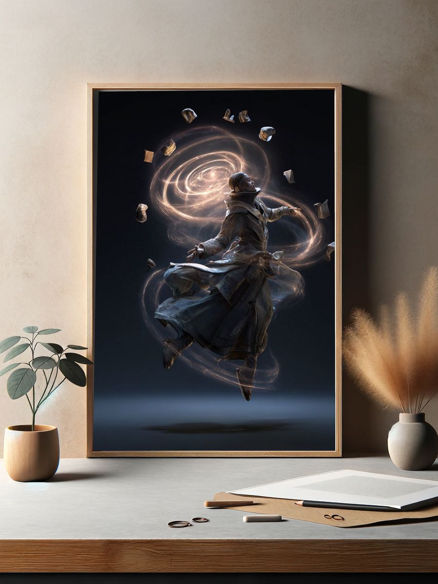 Mystic Sorcerer Digital-Art Poster. — room view 2