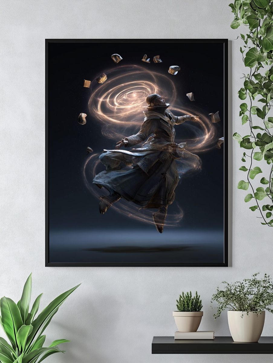 Mystic Sorcerer Digital-Art Poster. — room view 4