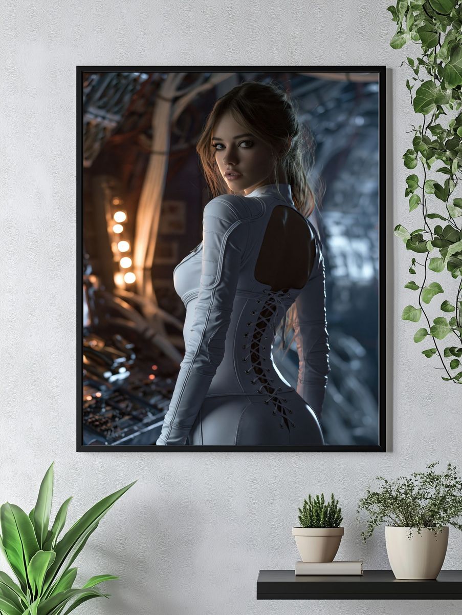 Futuristic Woman Portrait Poster. — room view 4