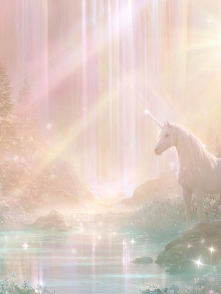 Enchanted Unicorn Forest Print. poster — illustration art