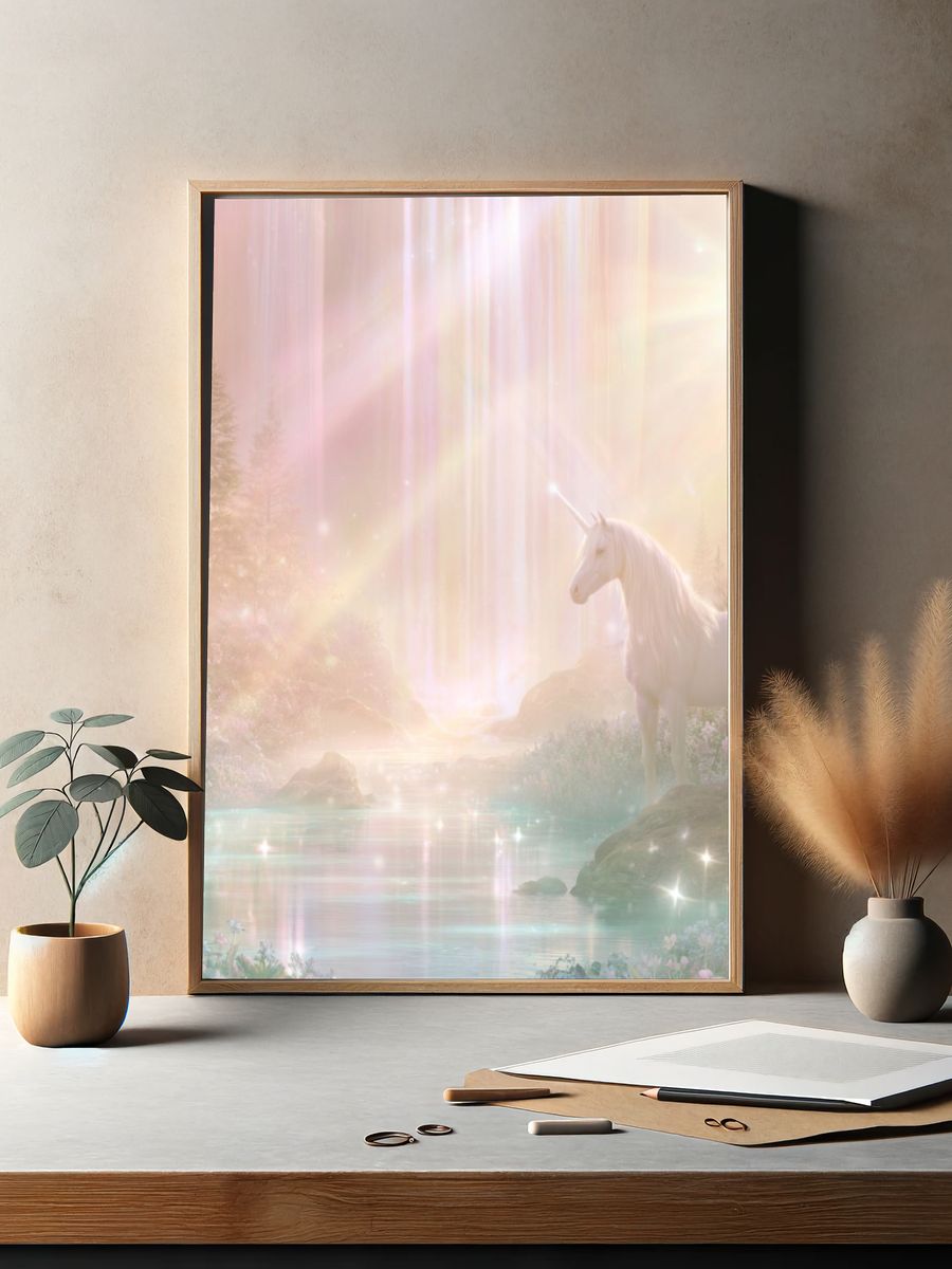 Enchanted Unicorn Forest Print. — room view 2