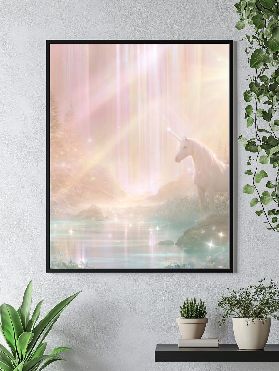 Enchanted Unicorn Forest Print. — room view 4