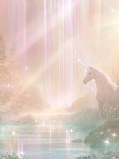 Enchanted Unicorn Forest Print. poster print