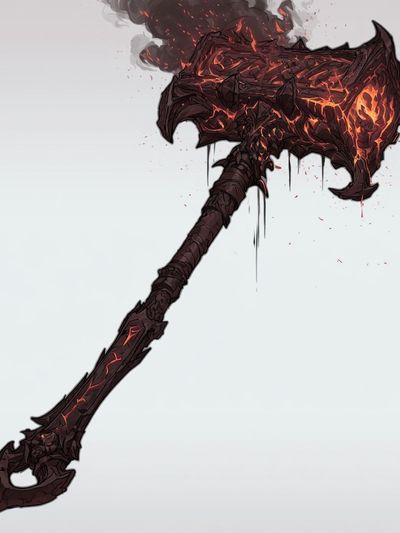 Molten Battle Axe Illustration Poster. poster print