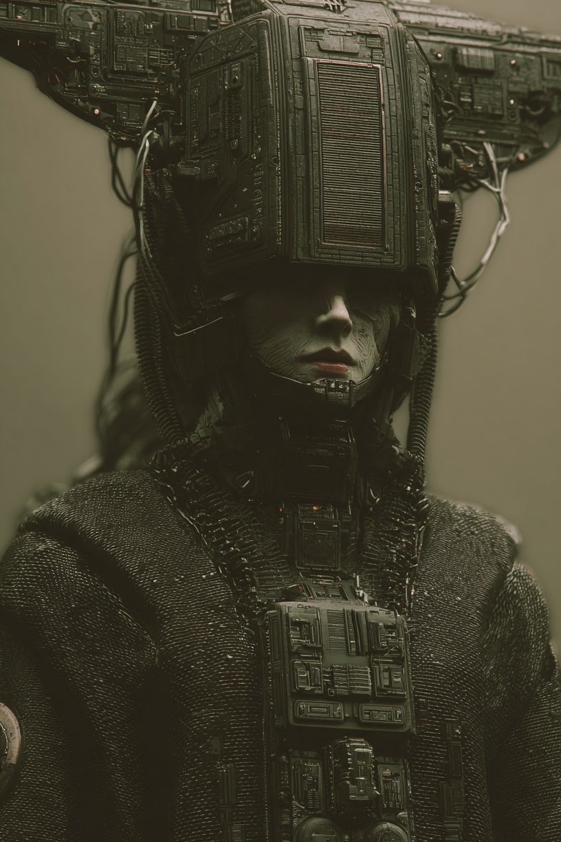Cybernetic Portrait Sci-Fi Print. poster — illustration art