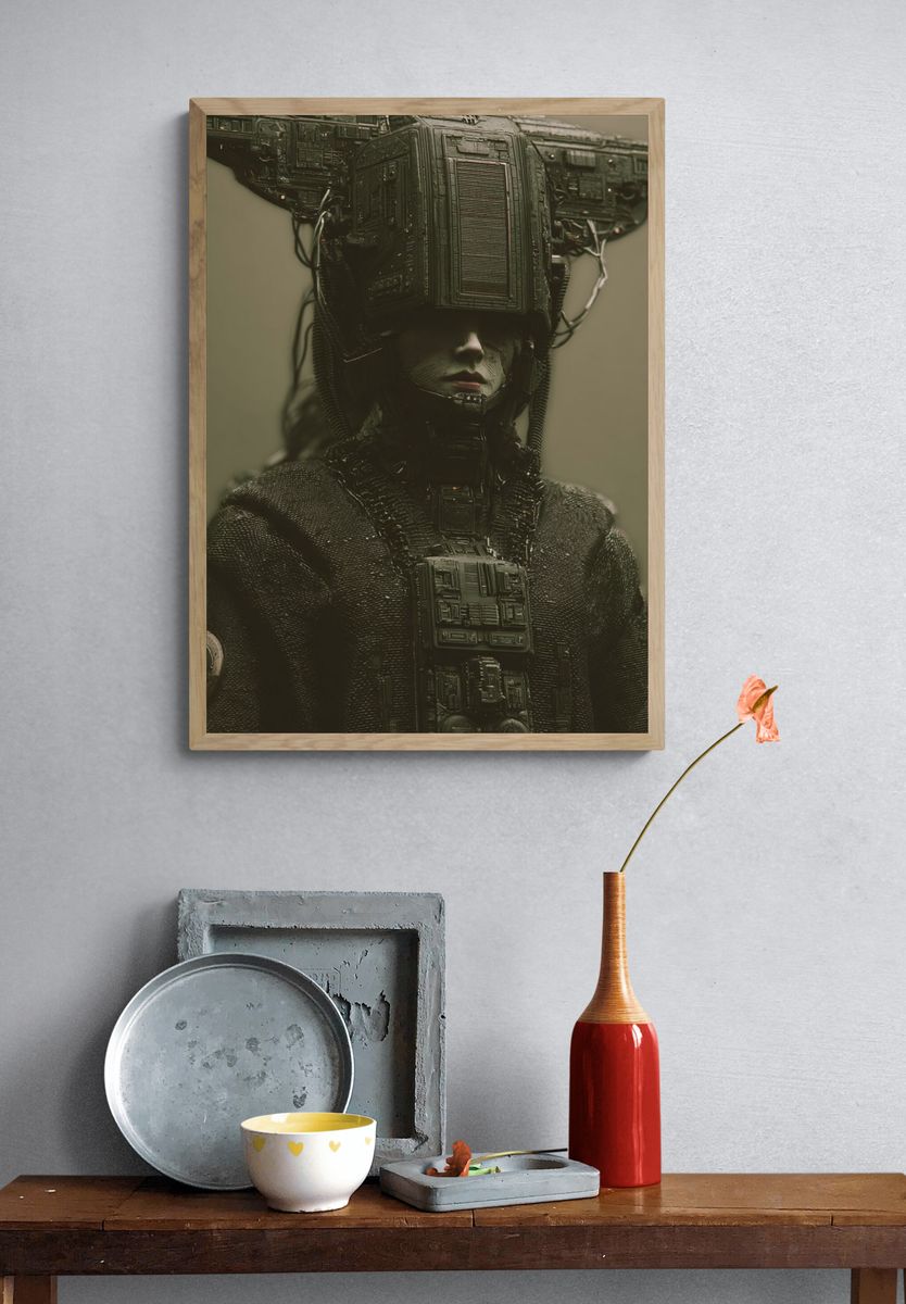 Cybernetic Portrait Sci-Fi Print. — room view 3