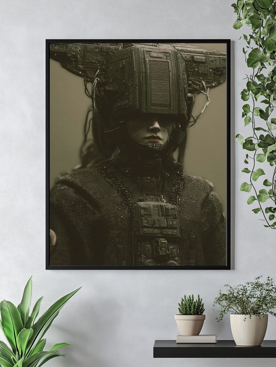 Cybernetic Portrait Sci-Fi Print. — room view 4