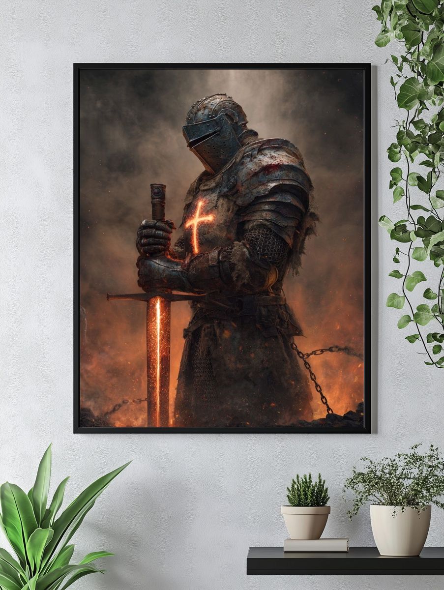 Glowing Knight Fantasy Poster. — room view 4
