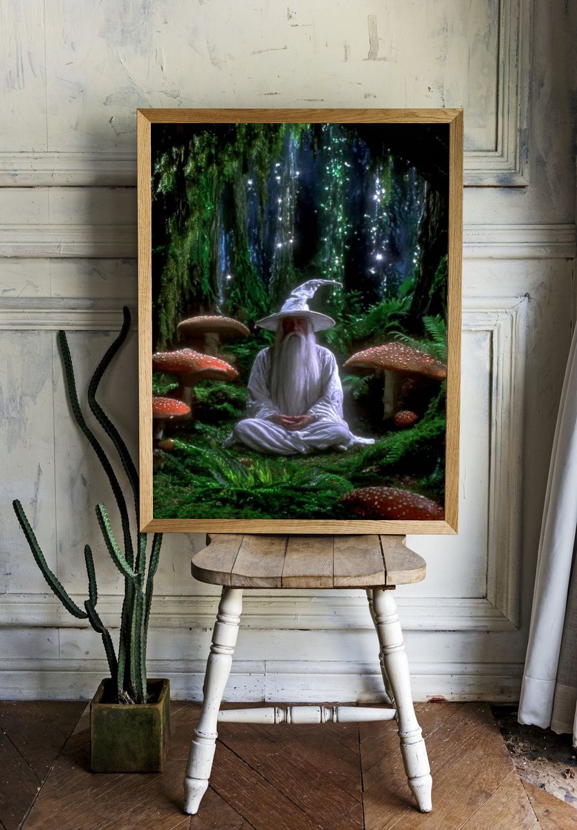 Wizard in Enchanted Forest Poster. — room view 1