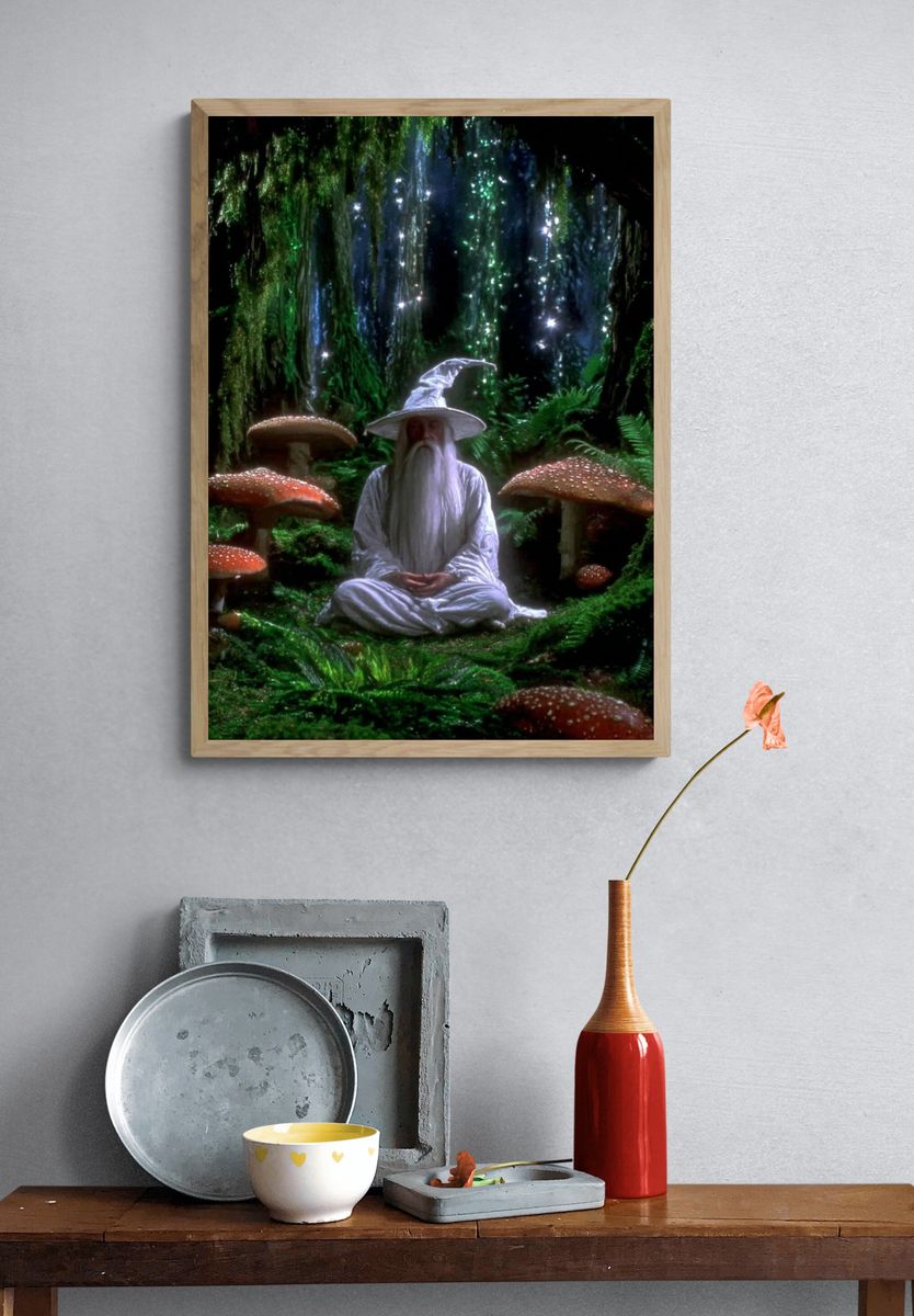 Wizard in Enchanted Forest Poster. — room view 3