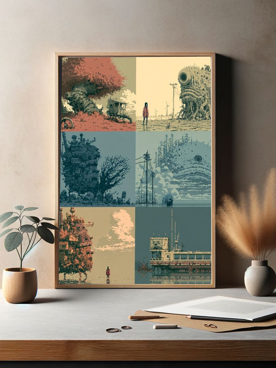 Floating Islands Surrealism Poster. — room view 2