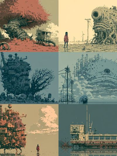 Floating Islands Surrealism Poster. poster