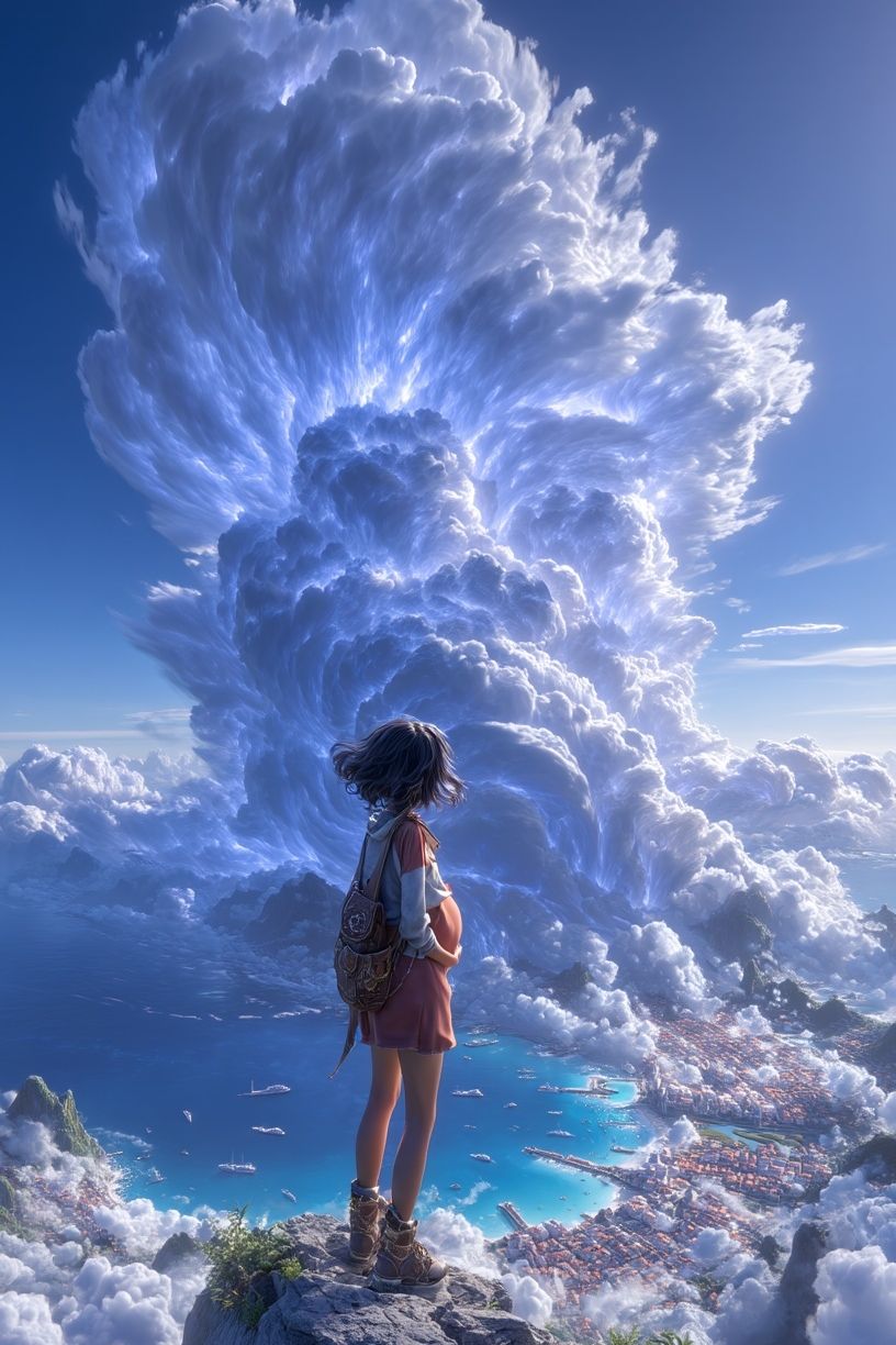 Cloud Giant Fantasy Illustration Poster. poster — illustration art