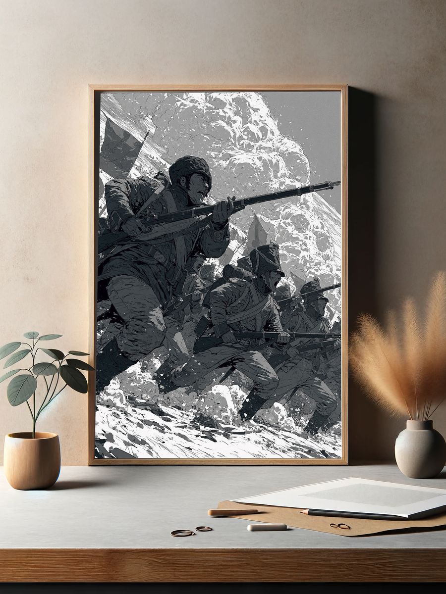 Civil War Charge Illustration Poster. — room view 2