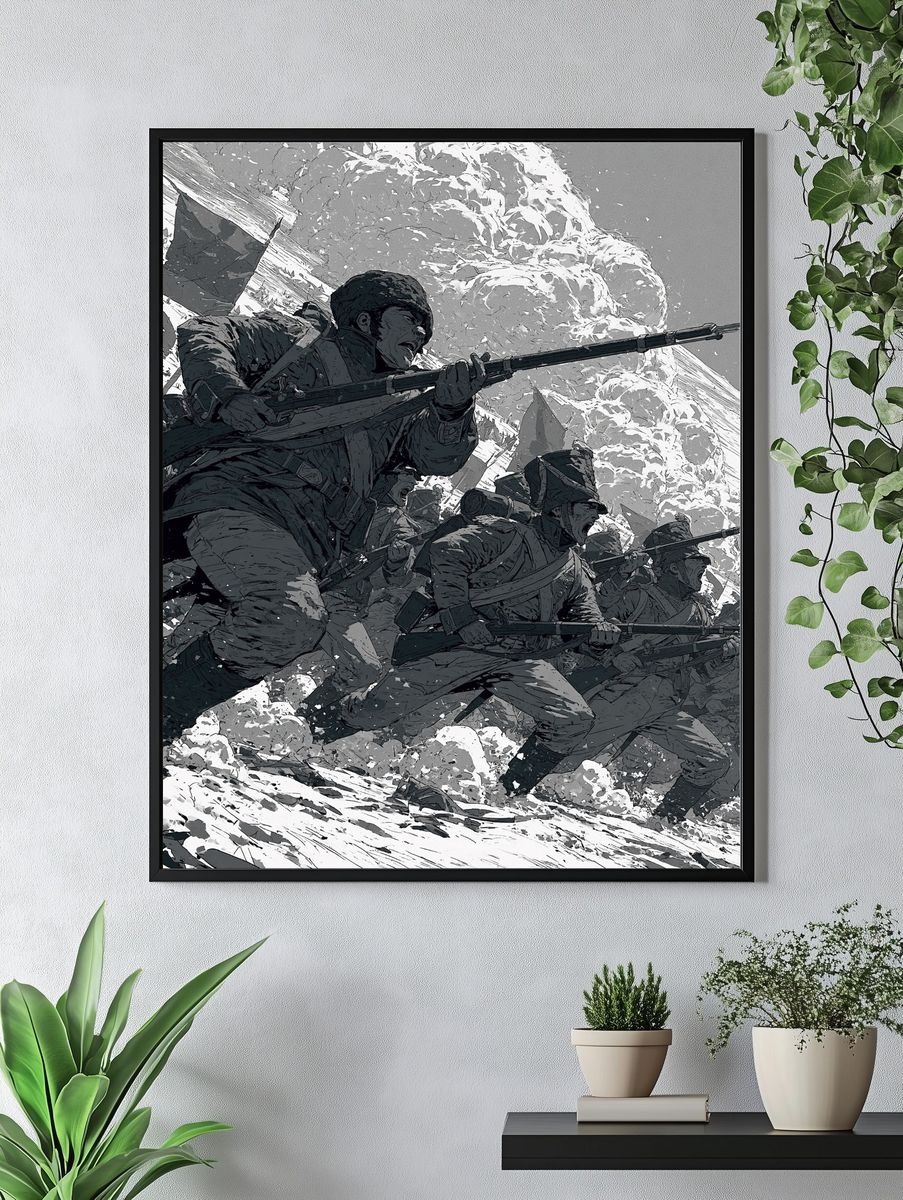 Civil War Charge Illustration Poster. — room view 4