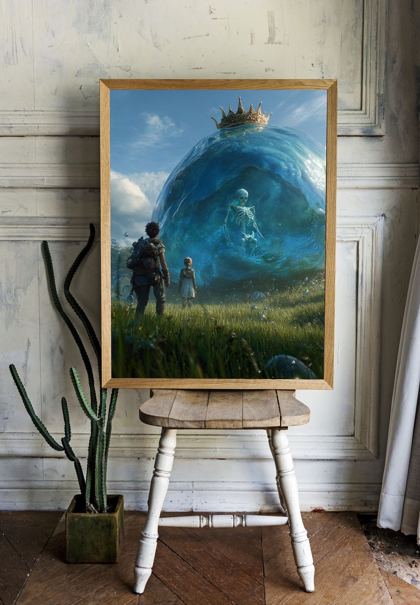 Crowned Bubble Fantasy Print. — room view 1