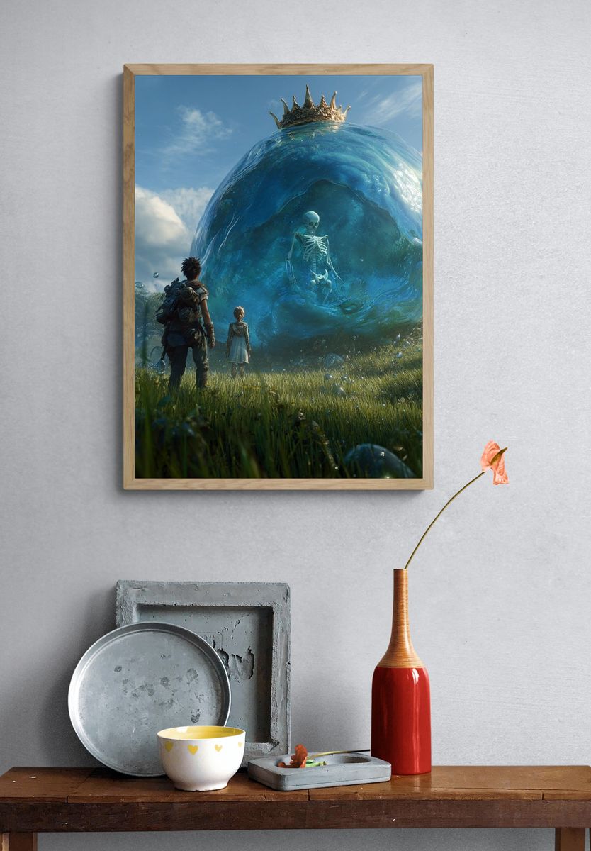 Crowned Bubble Fantasy Print. — room view 3