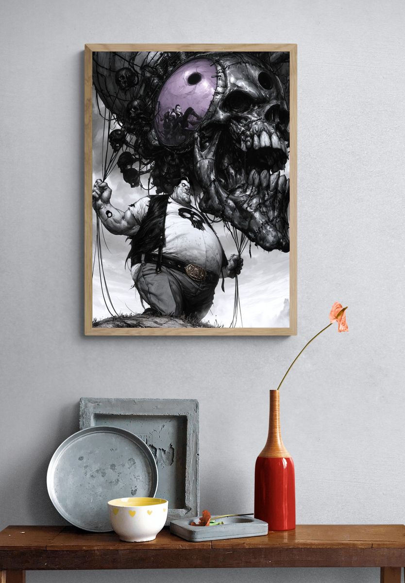 Surreal Skull Balloon Print. — room view 3