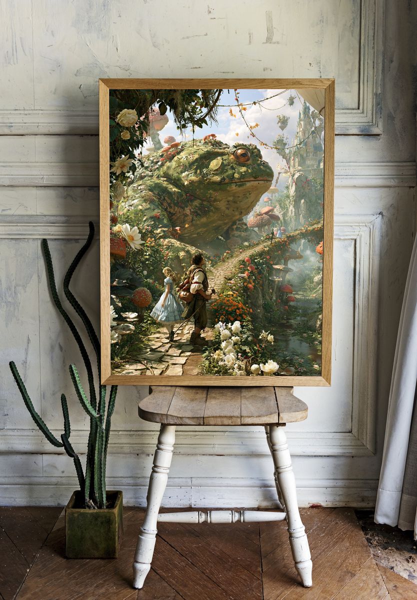 Dove Maiden Illustration Poster. — room view 1