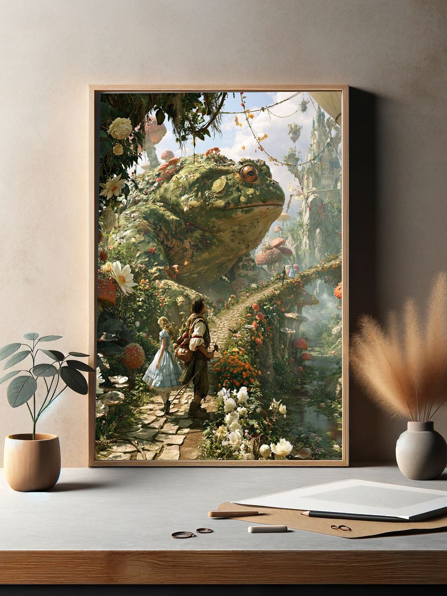 Dove Maiden Illustration Poster. — room view 2