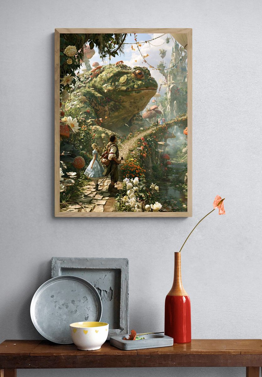 Dove Maiden Illustration Poster. — room view 3