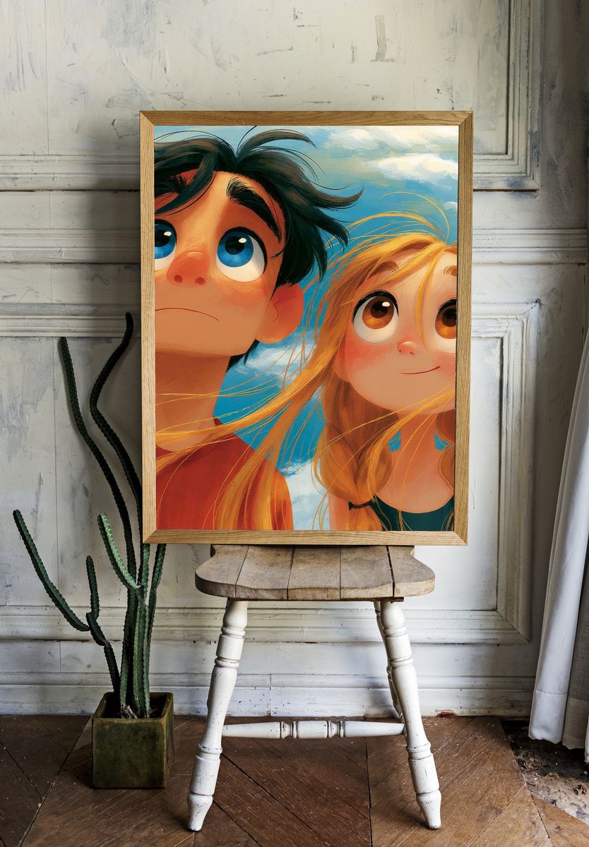 Animated Sky Portrait Print. — room view 1