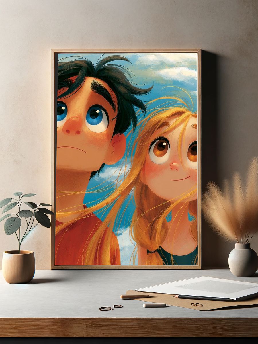 Animated Sky Portrait Print. — room view 2