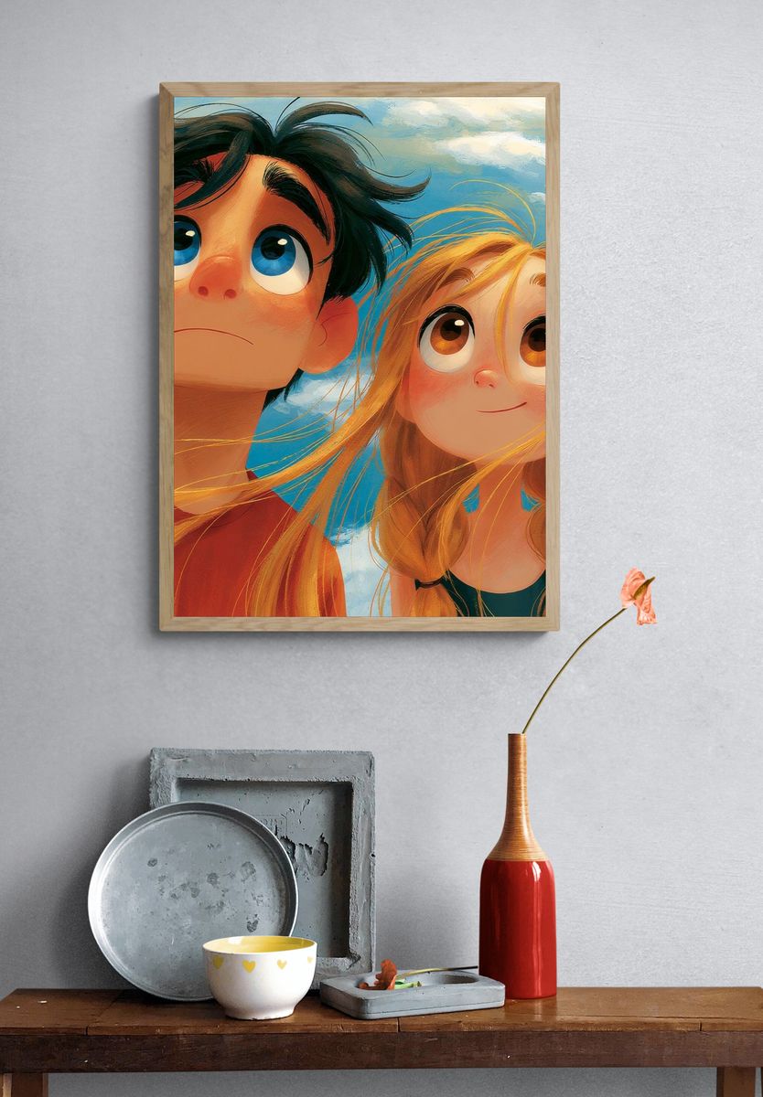 Animated Sky Portrait Print. — room view 3