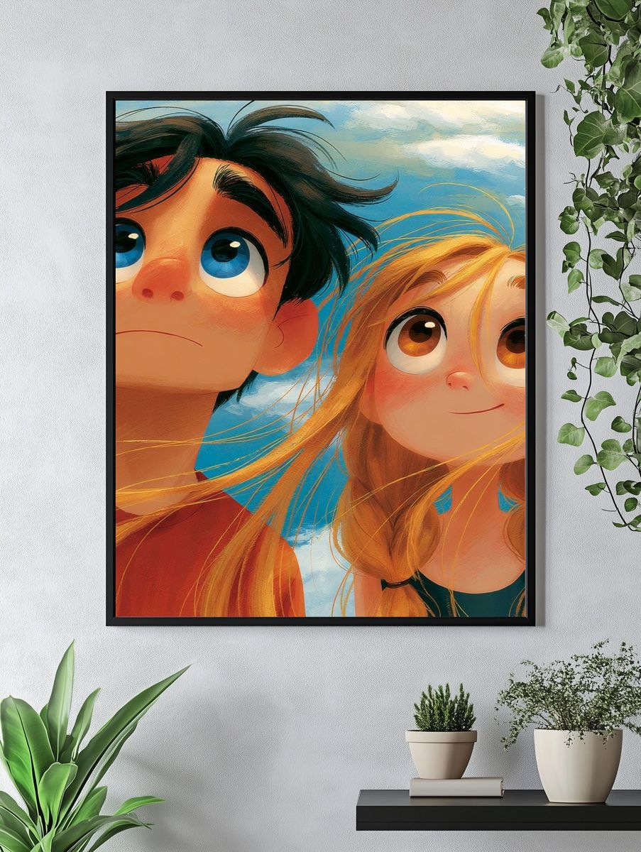 Animated Sky Portrait Print. — room view 4