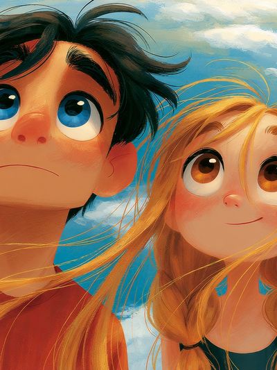 Animated Sky Portrait Print. poster print