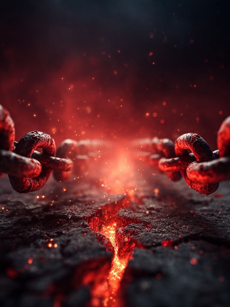 Molten Chain Break Illustration Poster. poster detail