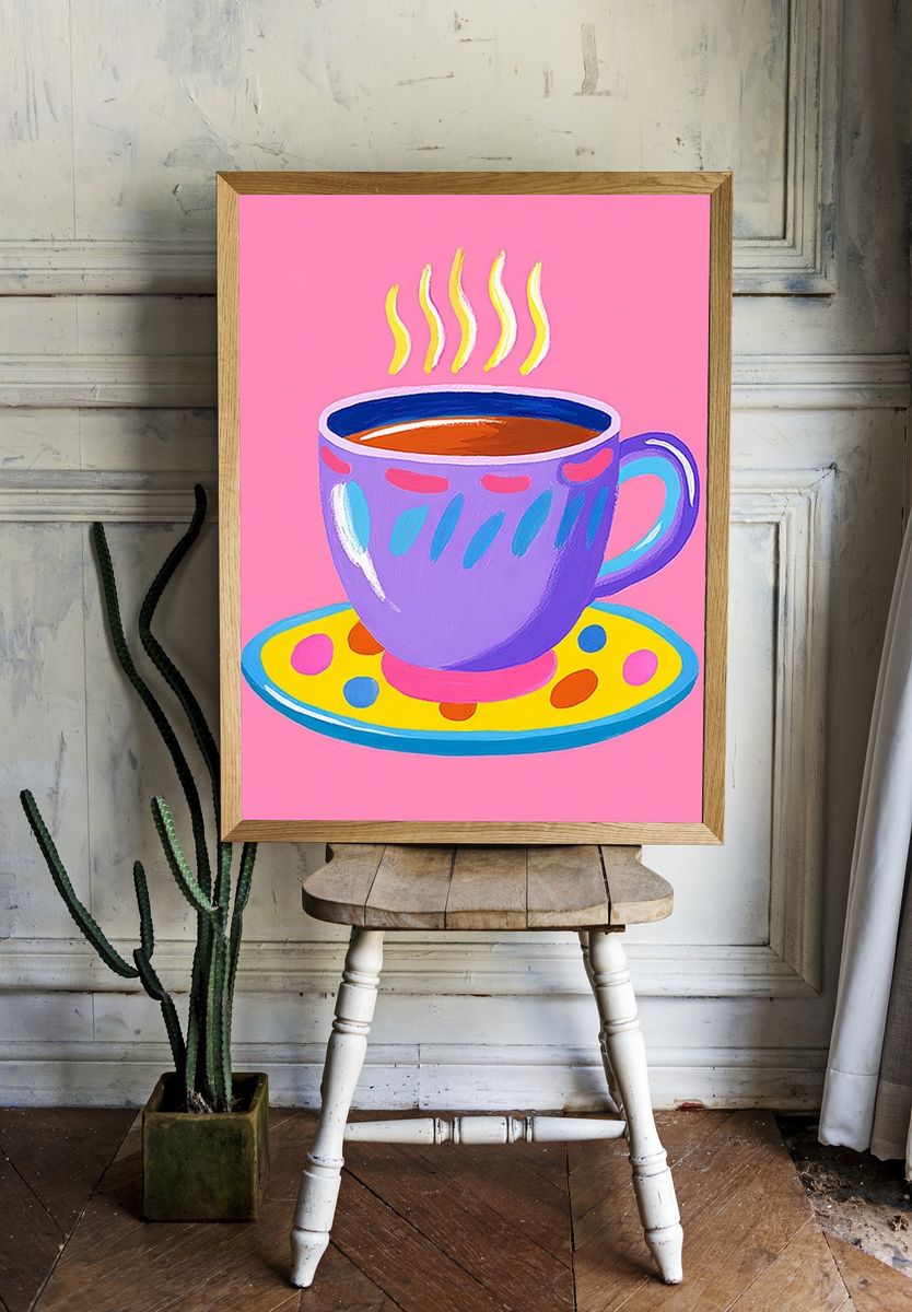Dreaming Poppy Girl Illustration Print. — room view 1