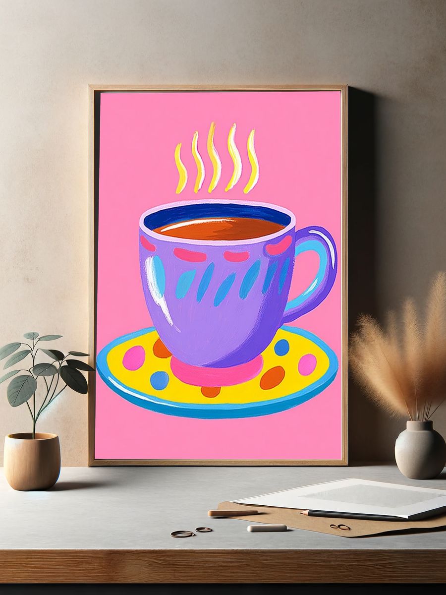 Dreaming Poppy Girl Illustration Print. — room view 2