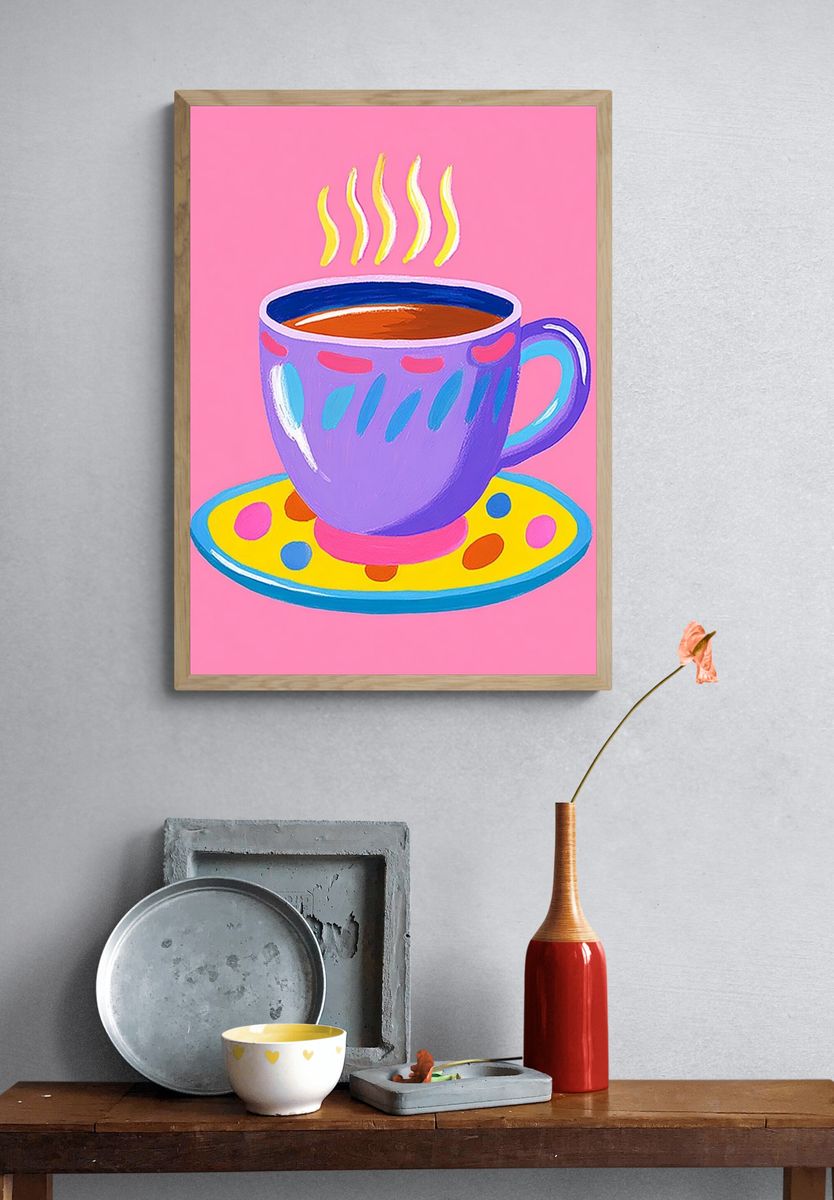 Dreaming Poppy Girl Illustration Print. — room view 3
