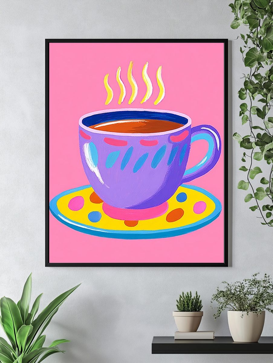 Dreaming Poppy Girl Illustration Print. — room view 4