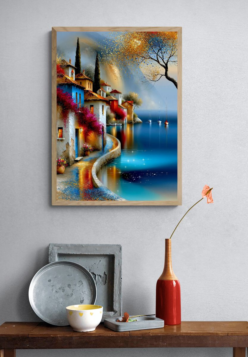 Dreamy City Walk Illustration Poster. — room view 3