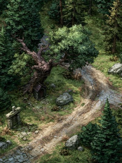Enchanted Forest Path Illustration Poster. poster print