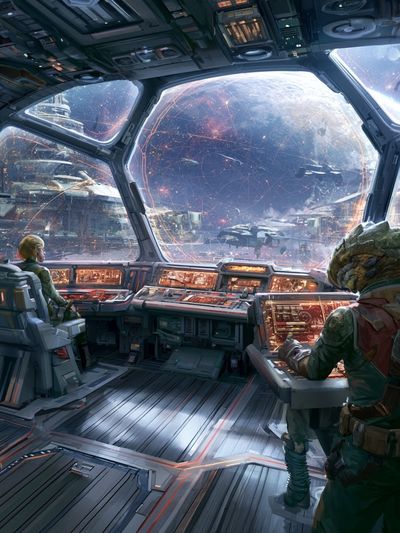 Starship Cockpit Sci-Fi Poster. poster print