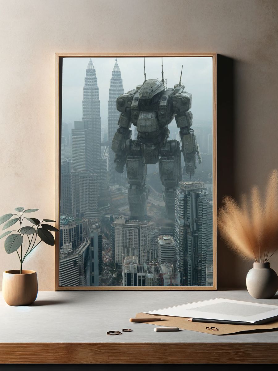 Giant Mech Over Kuala Lumpur Poster. — room view 2