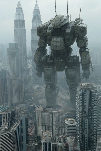 Giant Mech Over Kuala Lumpur Poster. poster print