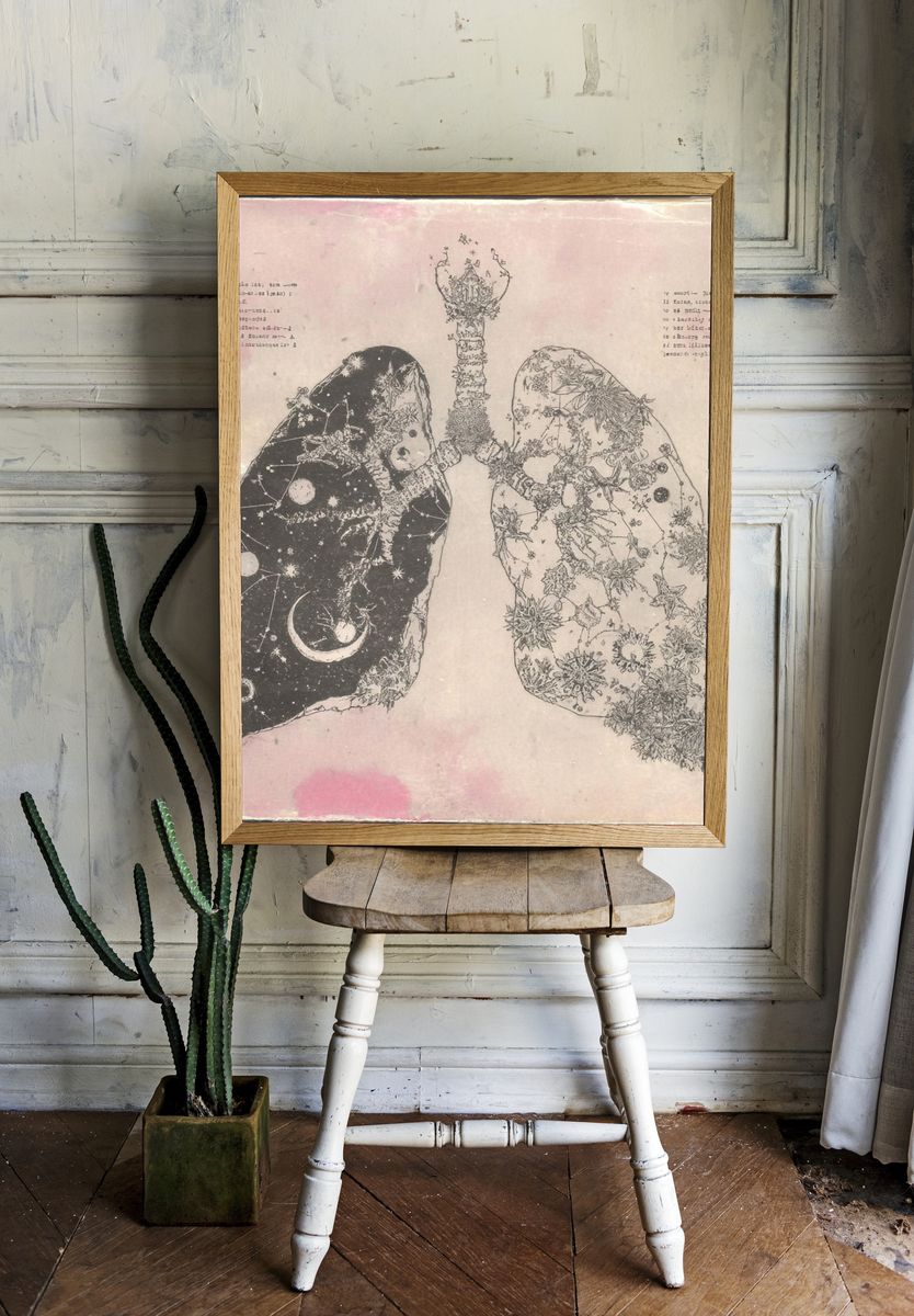 Celestial Lungs Illustration Poster. — room view 1