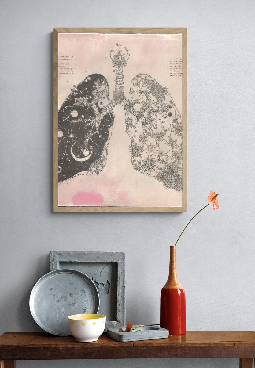 Celestial Lungs Illustration Poster. — room view 3